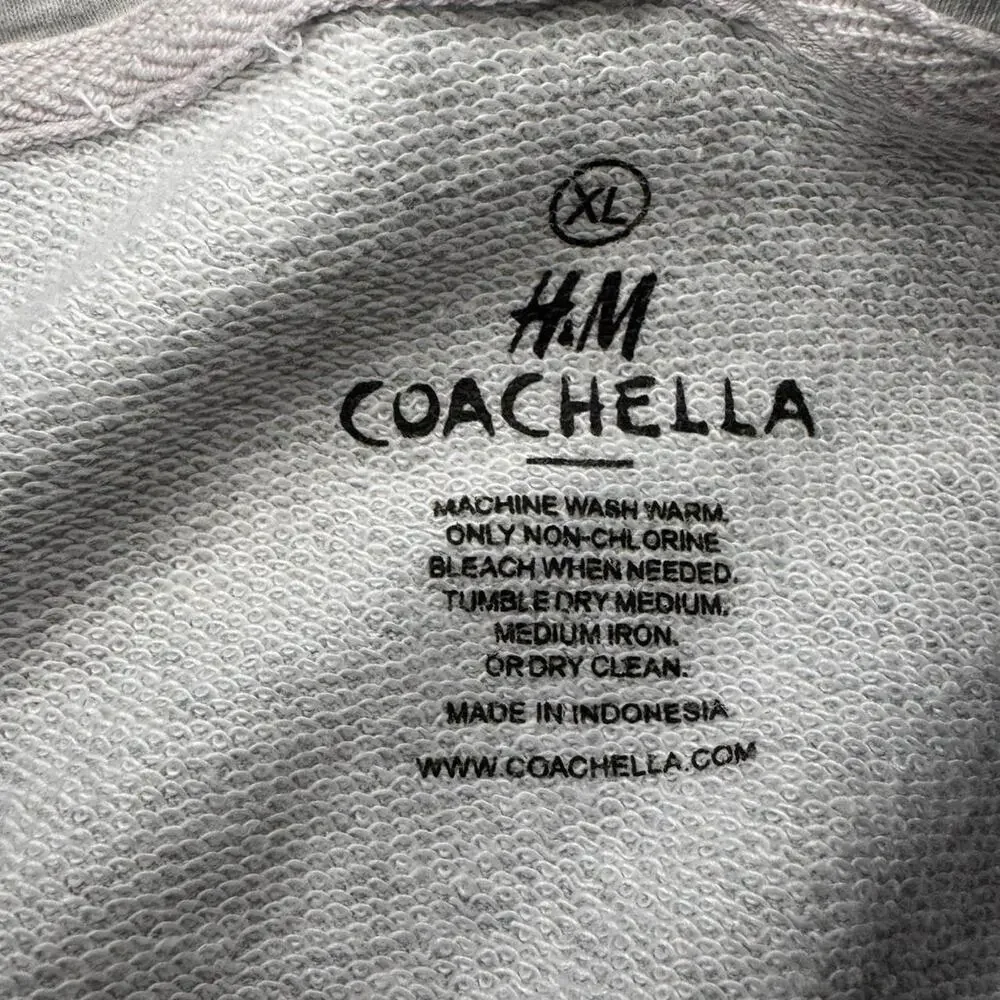 NEW Coachella Music Festival x H&M Collab Heather Cream Zip-Up Hoodie — XL - Picture 7 of 7
